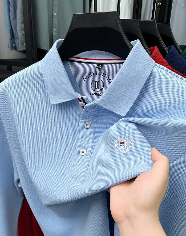 Tricou cu mânecă lungă și brodat Eleganza Polo - Mărimea M, amestec de bumbac