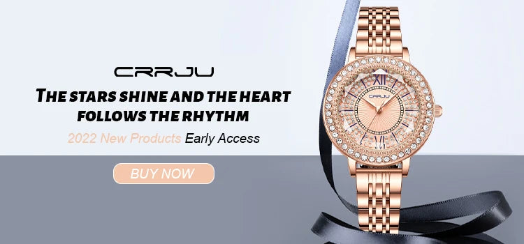 Damen-Uhr 2025: CRRJU Gold Watch Women Luxury Brand bracelet Ladies Quartz-Watch - Gifts For Girl Full Stainless Steel Rhinestone wristwatches whatch Collection