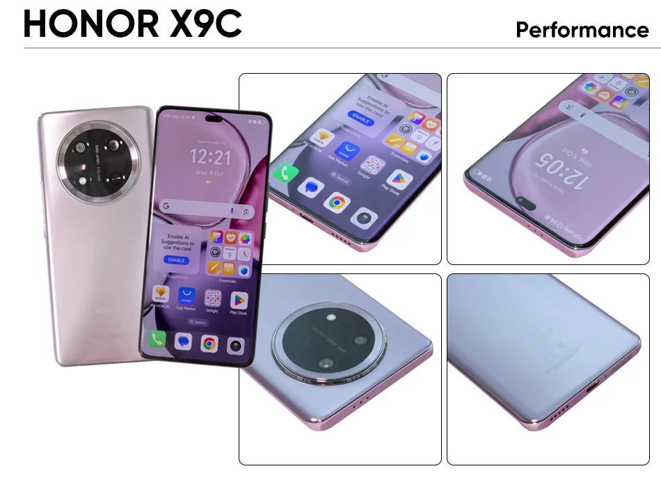 Smartphone HONOR X9c 5G - 12 GB RAM, 256 GB stocare, ecran de 6,78 inci, rată de reîmprospătare de 120 Hz, ecran curbat, cameră principală de 108 MP, sistem triplu de camere, baterie de 6600 mAh, Android 14, conectivitate 5G, dual SIM
