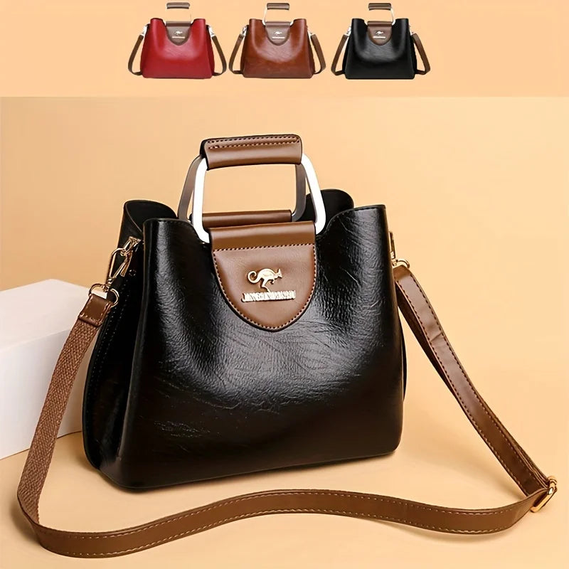 Premium Damen Mode Tote Tasche Mehrfach Taschen - Vintage Crossbody Täglich Handtasche - Handy Geldbörse