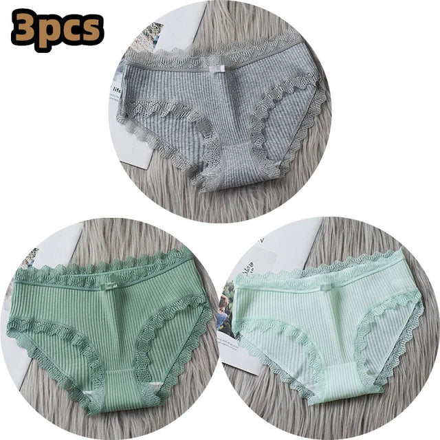 Damen Lingerie Unterwäsche mit Schleife Baumwolle Niedrig Bund Einfaches Design Komfortabel