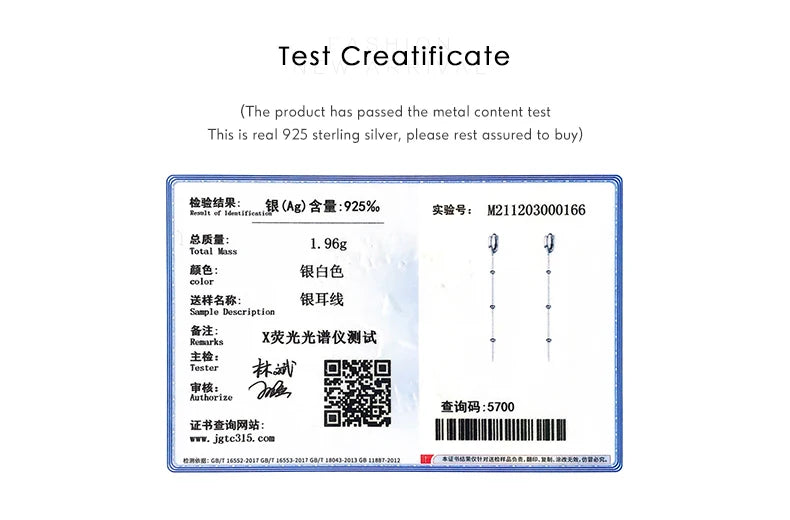 Cercei cu ciucuri lungi Modian, rafinați, din argint 925, cu pandantive, agățat, pentru femei, bijuterii