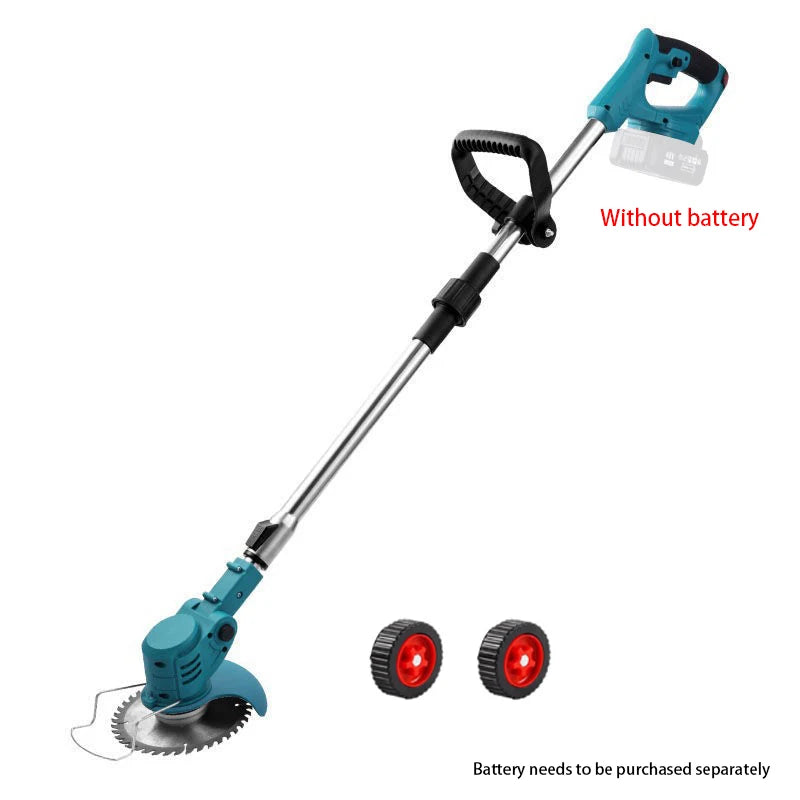 Small Household Cordless Lawn Mower Rechargeable Lawn Mowing Machine Electric Trimmer Garden Tools for Makita (Without battery)