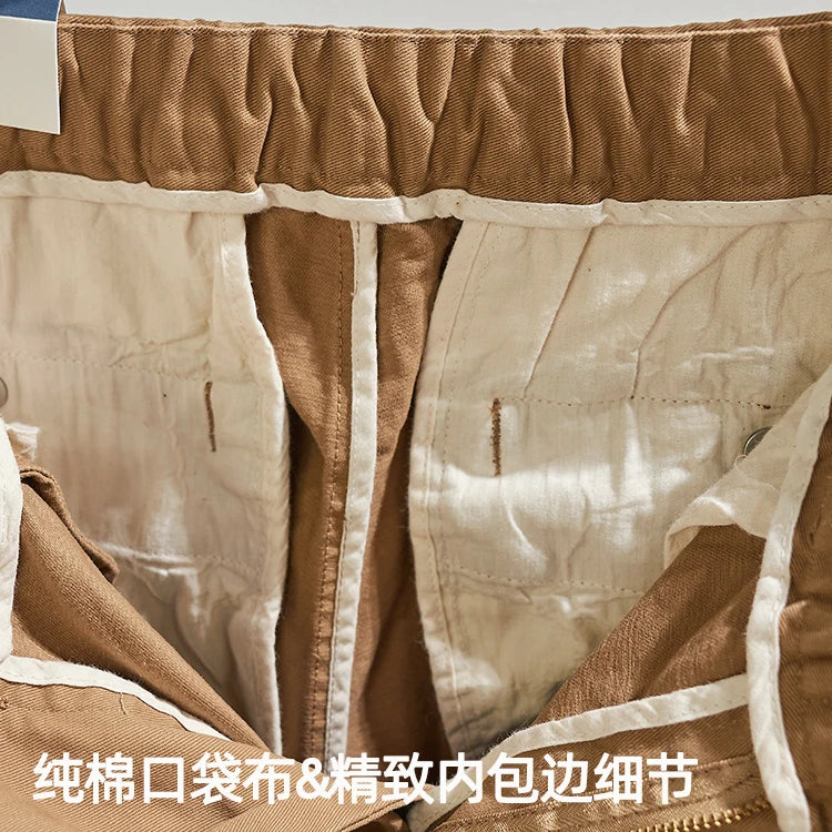 Baggy, verjüngte Casual-Hose aus Baumwolle für Herbst und Winter, Männer-Overalls