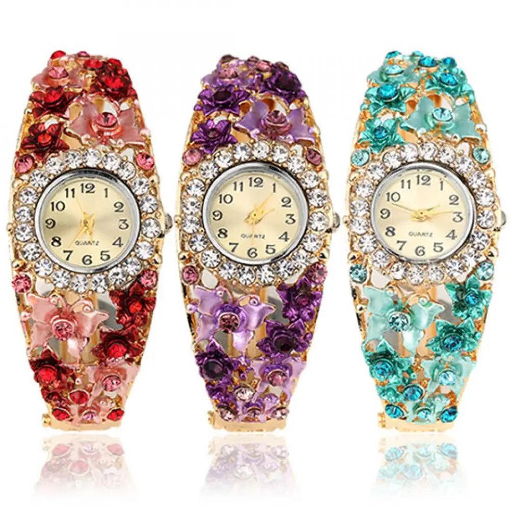 Blume Schmetterling Frauen Uhr 2025 - Zifferblatt Strass Armband Armbanduhr - Fashion Armbanduhr Weiblich Casual Damen Uhren
