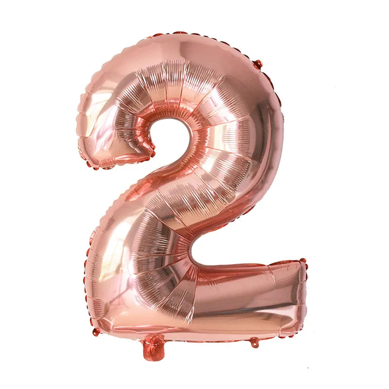 YONGSNOW 32Zoll Zahlenballon - Aluminiumfolie Rosegold