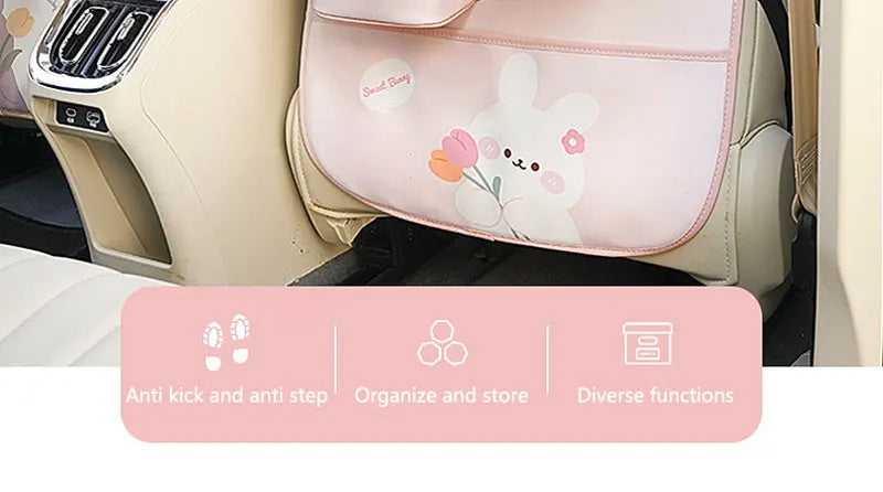 Scaun auto spate depozitare geantă organizator urs iepuraș multifuncțional scaun spate auto anti-murdar anti-lovitură depozitare pad accesorii auto