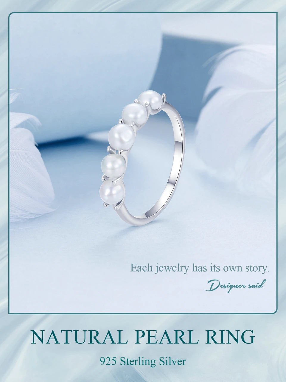BISAER 925 Sterling Silver Pearl Ring Double Layer White Gold Zircon For Elegant Women Wedding Engagement Original Fine Jewelry