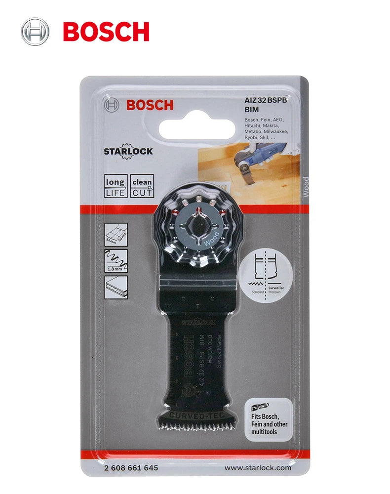 Bosch Starlock Oscillating Saw Blade AIZ 32 BSPB BIM Plunge Cut Saw Blade Hardwood Multitool Saw Blades for GOP12V-28 GOP185-Li