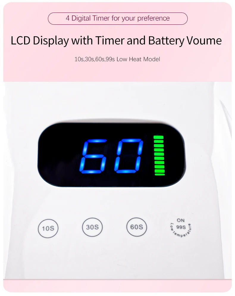 COOLNAIL UV Kabellose Lampe - 96W 52 LEDs Gel Kompakt