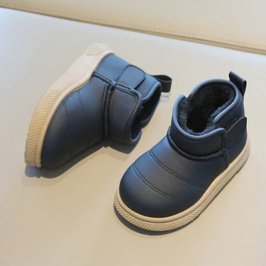 Kinder Schneestiefel Prägnanter Stil Plüsch Chunky Winter Kinder Kurzstiefel Einfarbig Slip-on Unisex Klassische Jungen Mädchen Schuhe