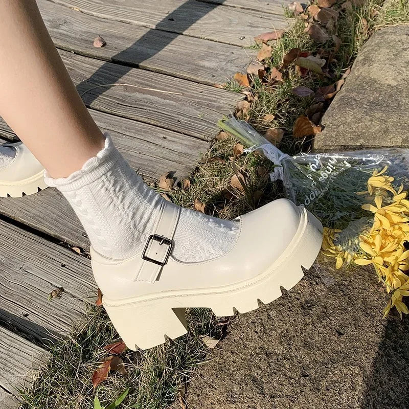 Schuhe Lolita Frauen 2025 - Japanischer Stil Mary Jane Vintage Mädchen - Hohe Absätze Platform College Student Pumps