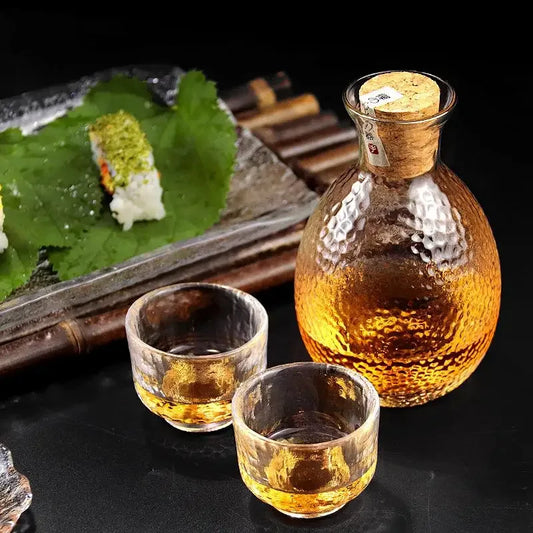 Japanese Sake Jug Set, Wine Glasses, Crystal Pot, Wine Tank Cup Set, Flagon Liquor Glass Dispenser, Creative Wine Cup, Gifts - Golden Bridge Store
