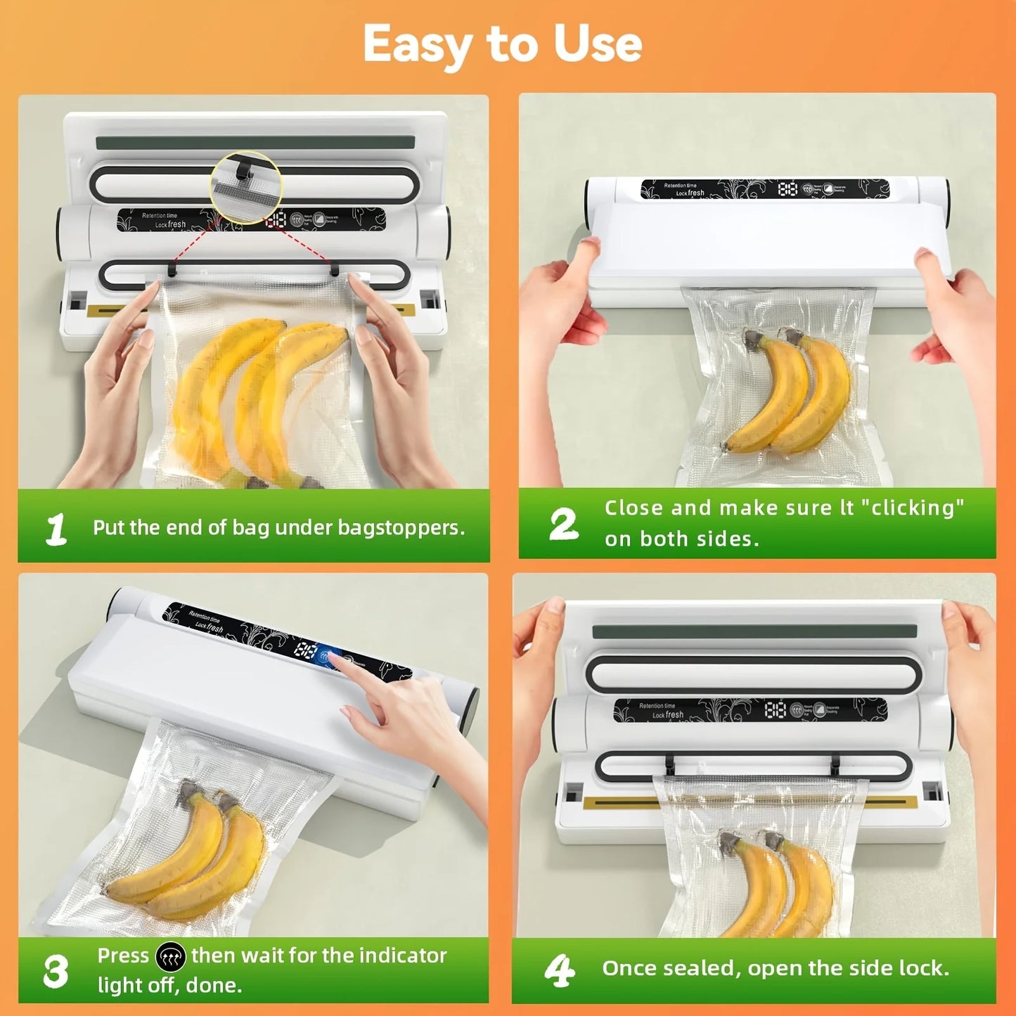 Vacuum Sealer,Fully Automatic Wet Dry Dual Purpose Food Vacuum Sealer Machine, With 20 Vacuum Sealed Bags