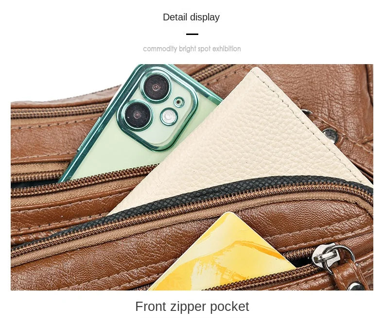 New Arrival Crossbody Shoulder Bag Soft Washed Leather Women's Mini Bag Versatile Handbag