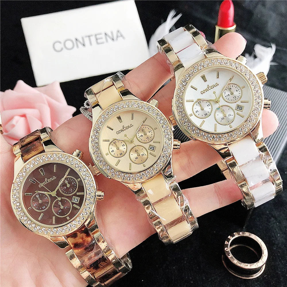 Luxus-Uhren 2025: Top Brand Fashion Rhinestone - Elegant Rose Gold Ladies Bracelet Quartz Collection