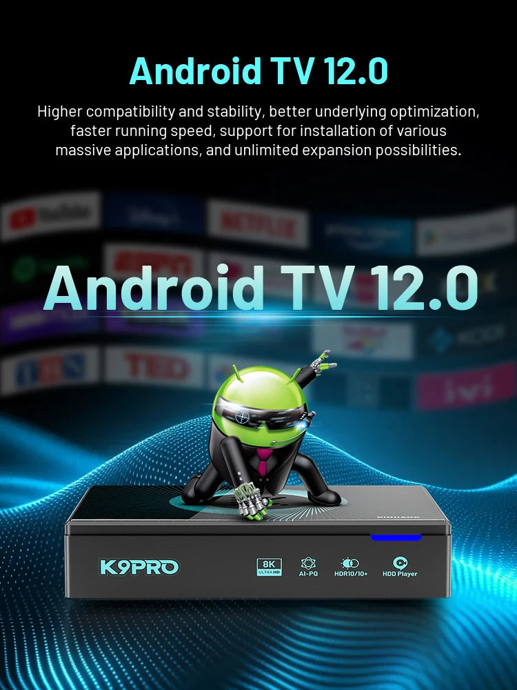 Kinhank K9PRO Android TV 12.0 8K@60FPS - WiFi6 HDR10+