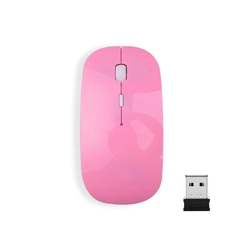 Slim Wireless Mouse 2.4GHz Optical Mice 1600DPI USB Receiver Gamer Office Thin Mouse Ergonomic Design Mice For PC Laptop Desktop