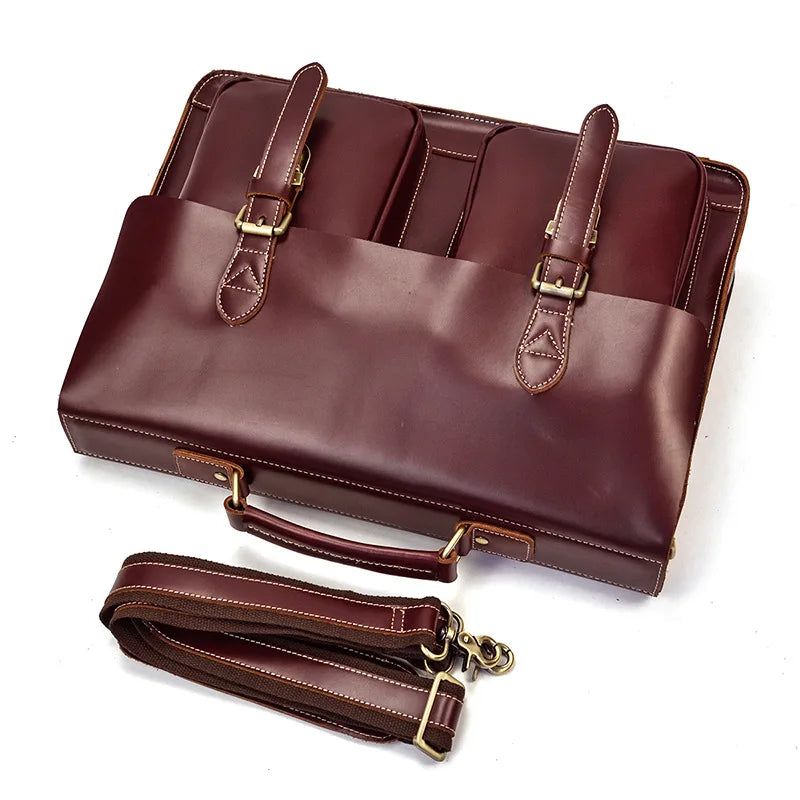 Luufan Aktentasche Rindsleder Business - 16 Zoll, 40x30x10cm