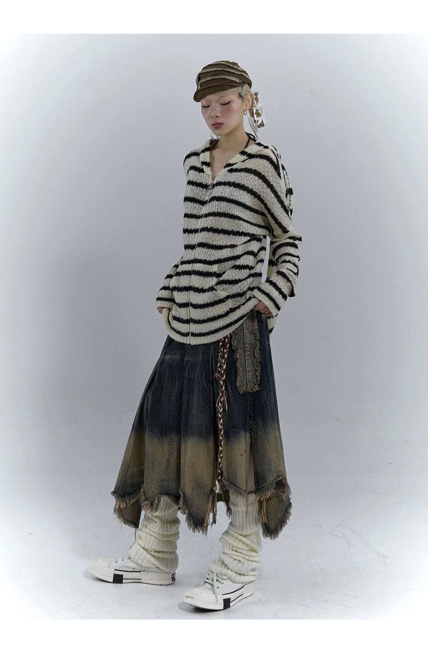 Karrcat Grunge Strickjacke Hollow Out - S/M, Vollarm