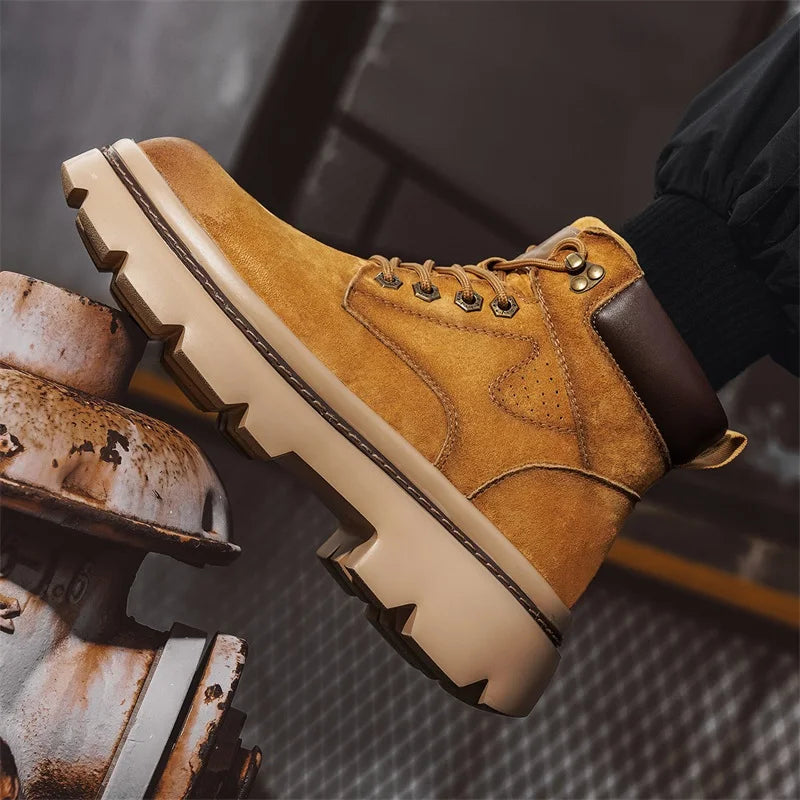 YEISNDOOCN Model N Atmungsaktive Schnürstiefel - Größe 42, Leder Obermaterial, Mesh Innenfutter