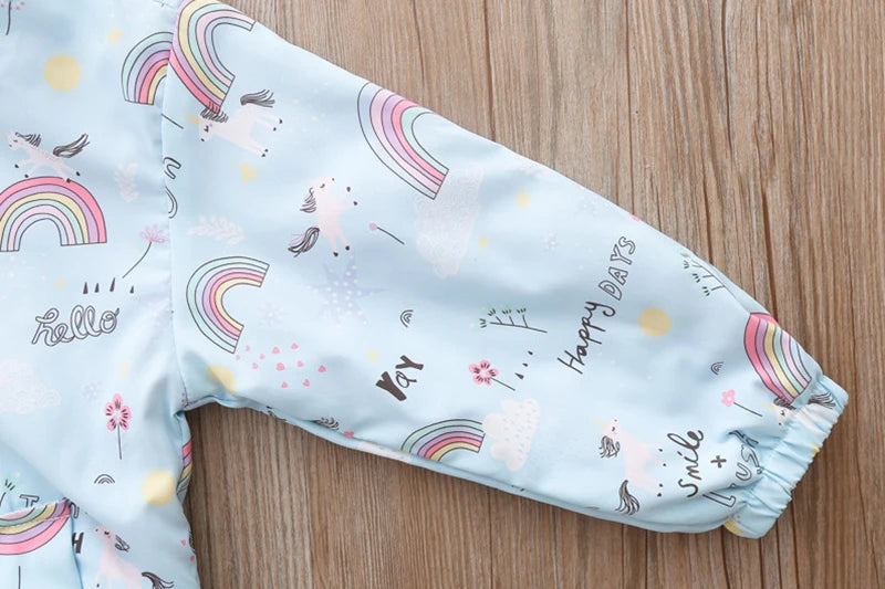 Jachetă pentru copii 2025: Curcubeu-Unicorn cu glugă și fermoar - Colecția de îmbrăcăminte pentru copii