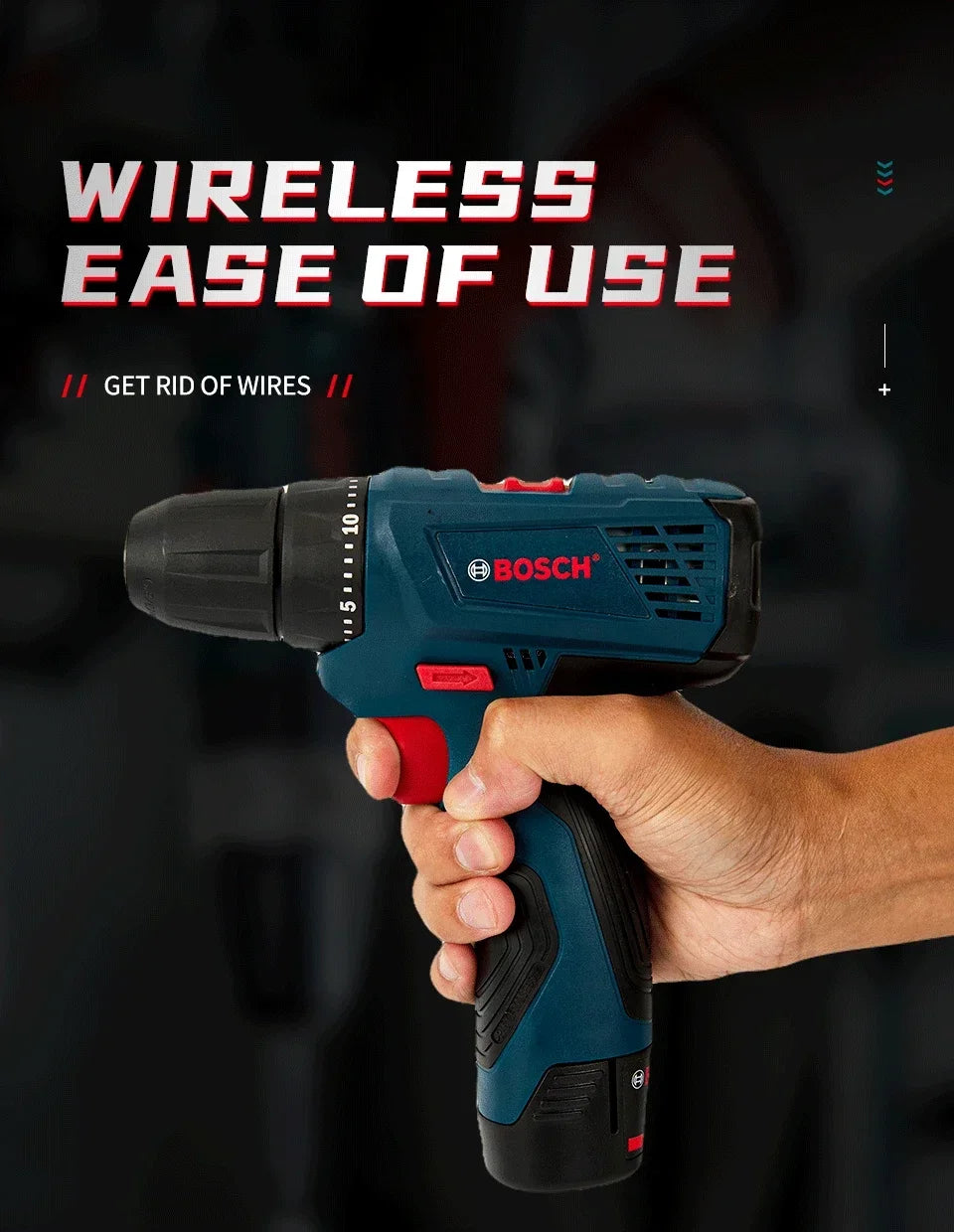 Bosch Professional Elektrobohrer GSR120-LI Akku Elektro Hand Bohrer Multi-Funktion Heim DIY Schraubendreher Elektrowerkzeuge