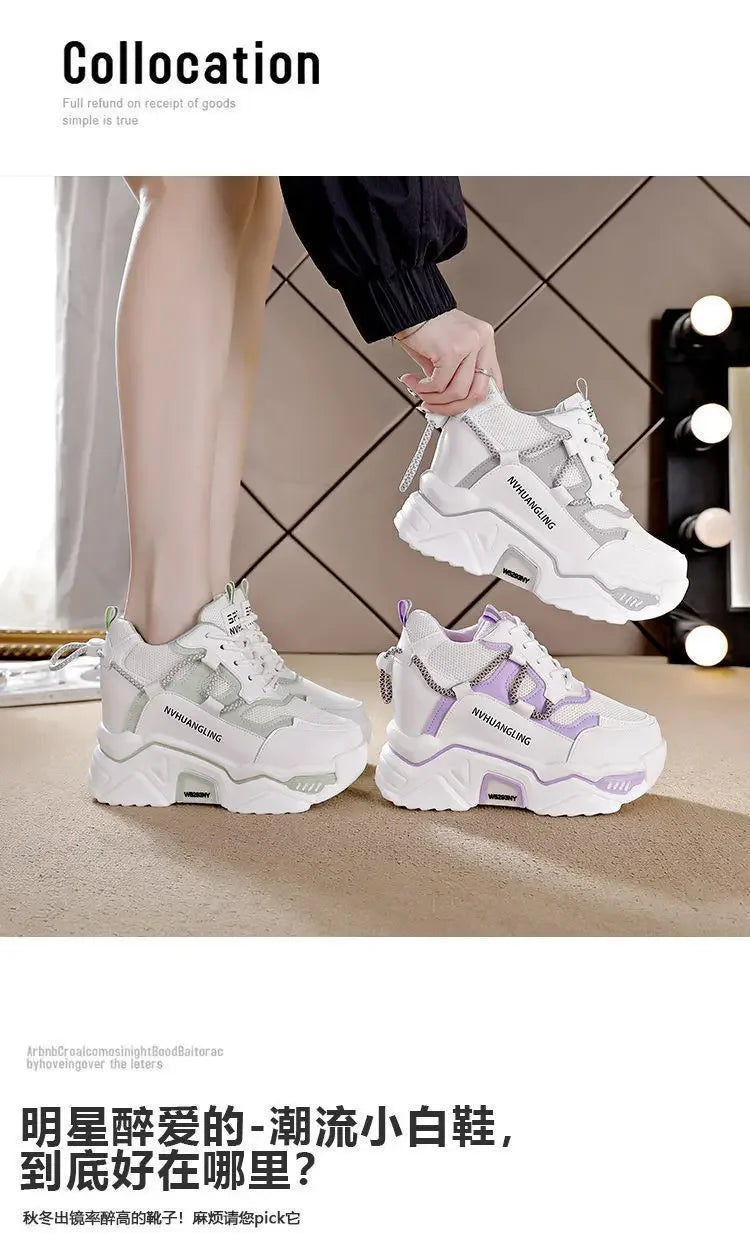 Sneakers Women Sports Shoes Platform Mesh Breathable Vulcanized Shoe Wedge Casual Comfort Woman Summer Zapatos Mujer2024