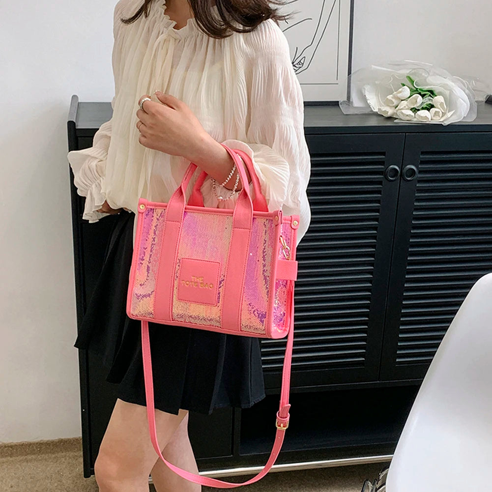 Women's Casual Tote Bag For Women Crossbody Female Handbag New Solid Words Lette Leisure Large Bag Fashion Shopper Tote Purse