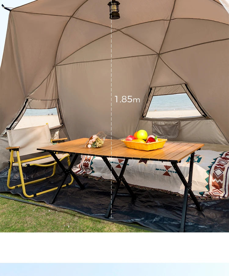 Sonuto Outdoor 4-7 People Camping Park Beach Tent Vinyl Sunscreen Folding Portable Canopy Rainproof And Sunscreen Shelter