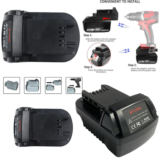 Battery Adapter for Makita MT20ML Battery Conversion Adapter Uses Makita 18V Lithium-Ion Batteries in Milwaukee 18V Power Tools