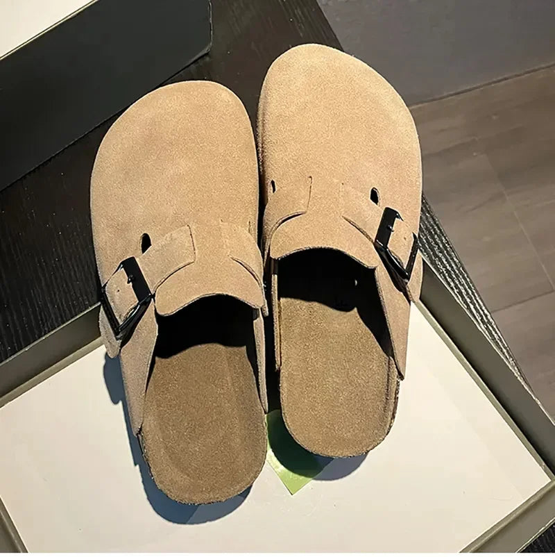 Fashion Outdoor Slip On Beach Sandalias Women's Suede Mules Slippers Platform Flats Boston Clogs Sandals