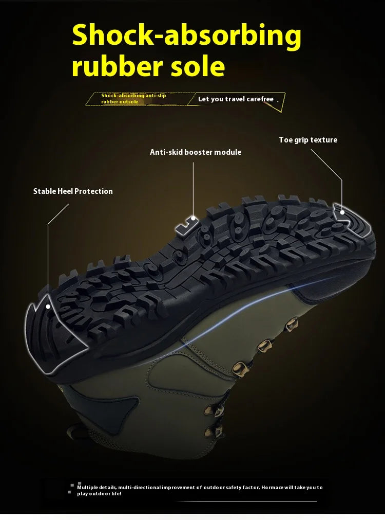 Shoes for Men 2024 New Men Sneakers Leather Waterproof Mountaineering Camping Hiking Shoes Thick Sole Comfortable Running Shoes