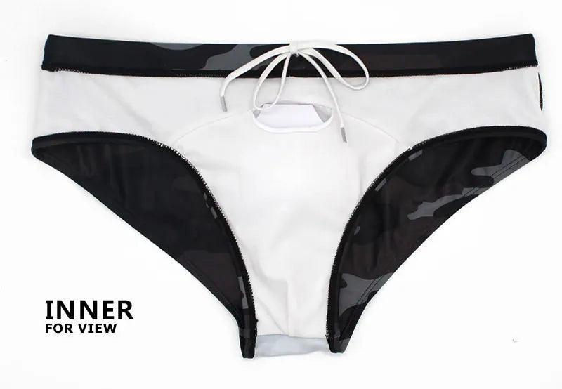 Datifer Summer Mens Shorts Swim Briefs Beach Sexy Removed Breathable Pad Printing Plus Size Bermudas Masculina Swimming Shorts