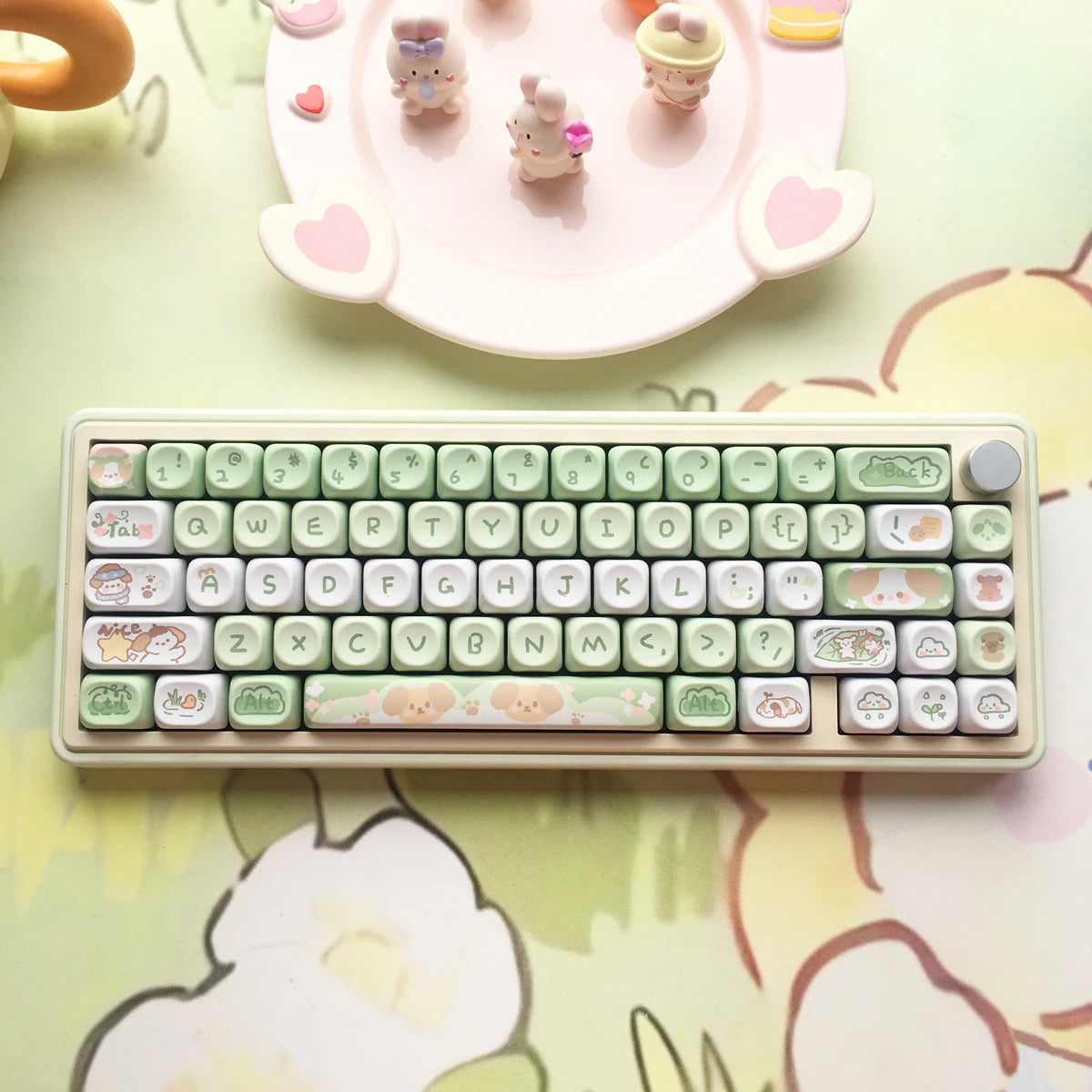 USLION 95Keys Dessert Cat Theme Keycaps MOA Profile PBT Key Caps Kit für 61/64/68/84/75/87Keys GMK67 Gaming Mechanical Keyboard