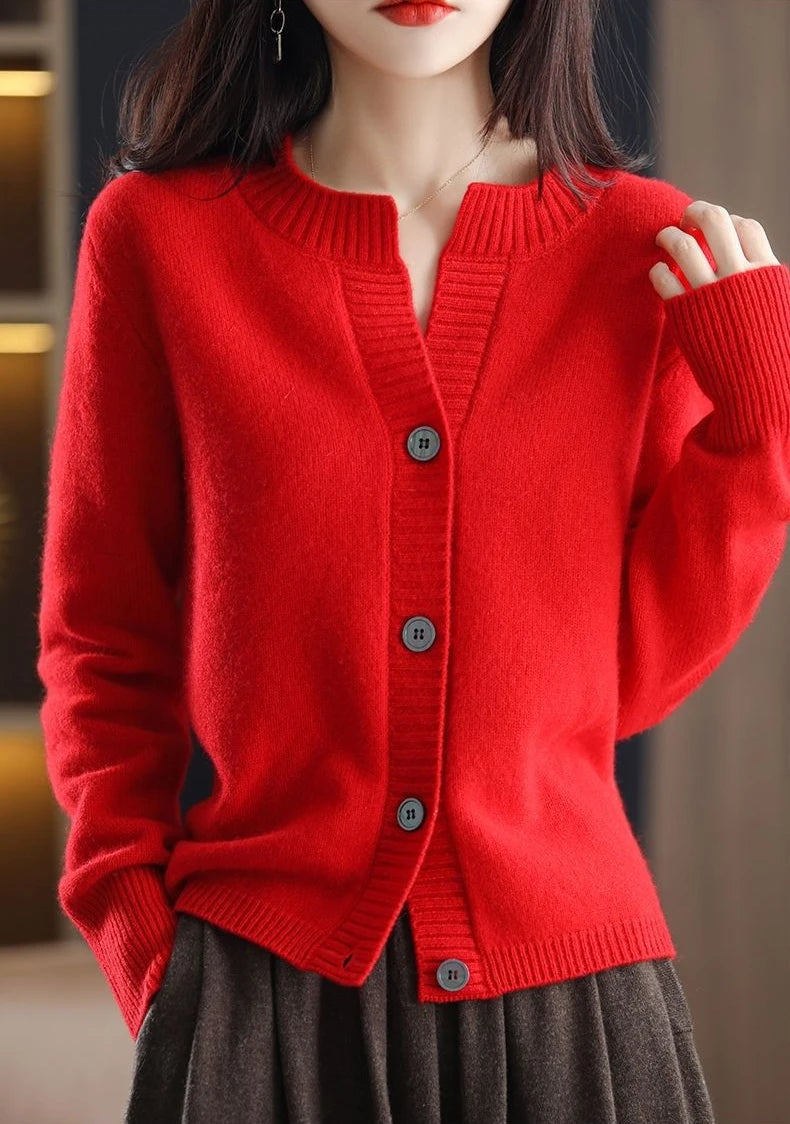 RankSweet Cardigan Winterschnitt Korean Style - Kuscheliger Strickpullover, Größe M, Gewicht 120–220 g/m²