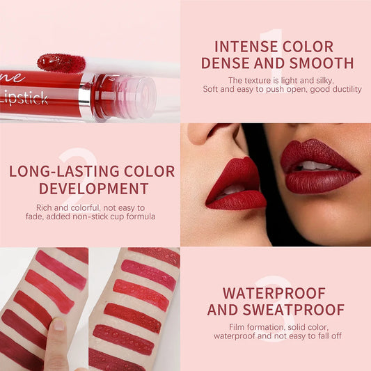 Matte liquid lipstick Waterproof elegant velvet lip glaze Long lasting moisturizing lipstick