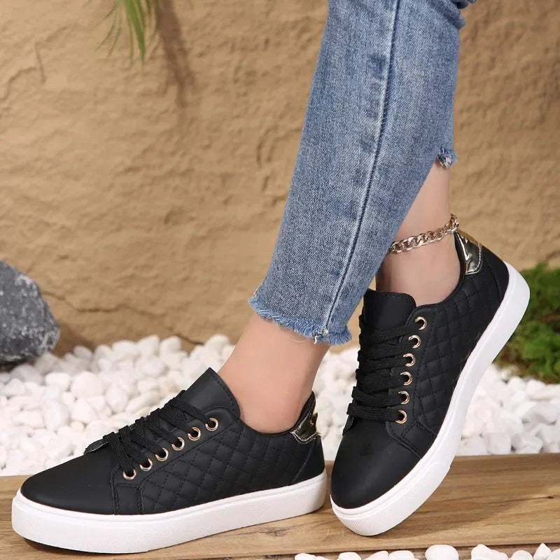 Zhejiang JD-H53 Komfort Sneakers - Weiß PU Flach 36-41