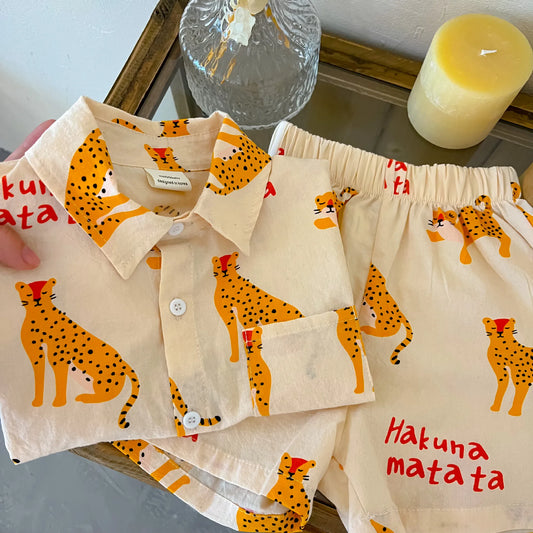 Set de vară pentru copii, cu desene animate, confortabil, din bumbac, 1-5 ani