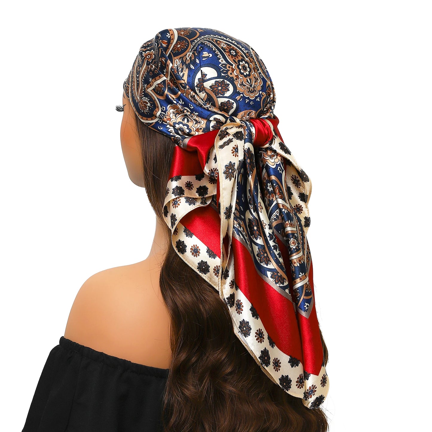 Kopf Foulard Seidenglanz - 90x90 cm Polyester weich