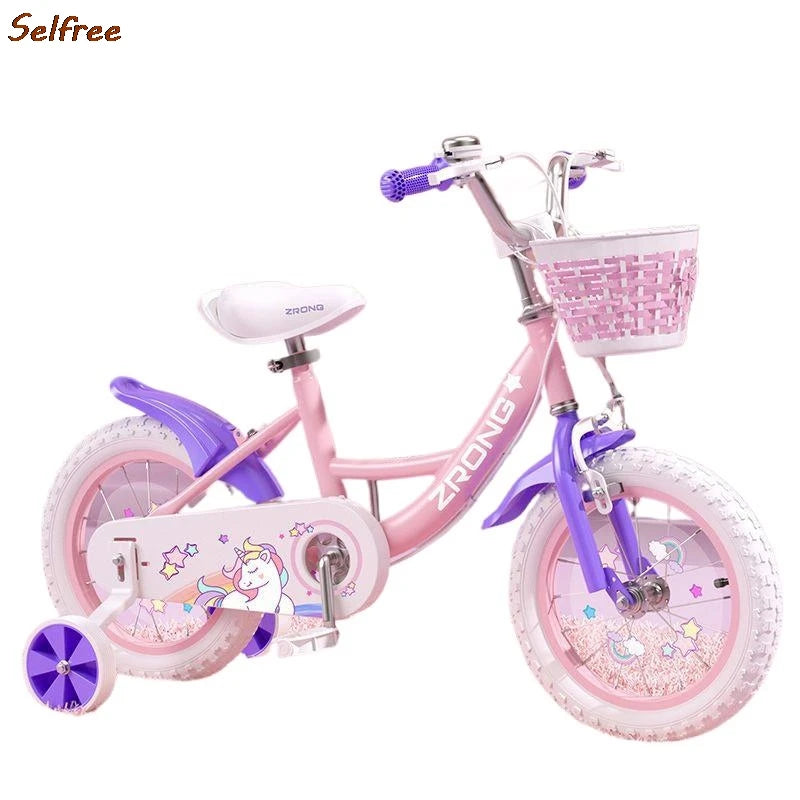 Children's Bicycle Folding Bike Girl 3-6 Years Old 7-10 Baby Foot Pedal Girl Bicycle Road Bik High-carbon Steel Materiale
