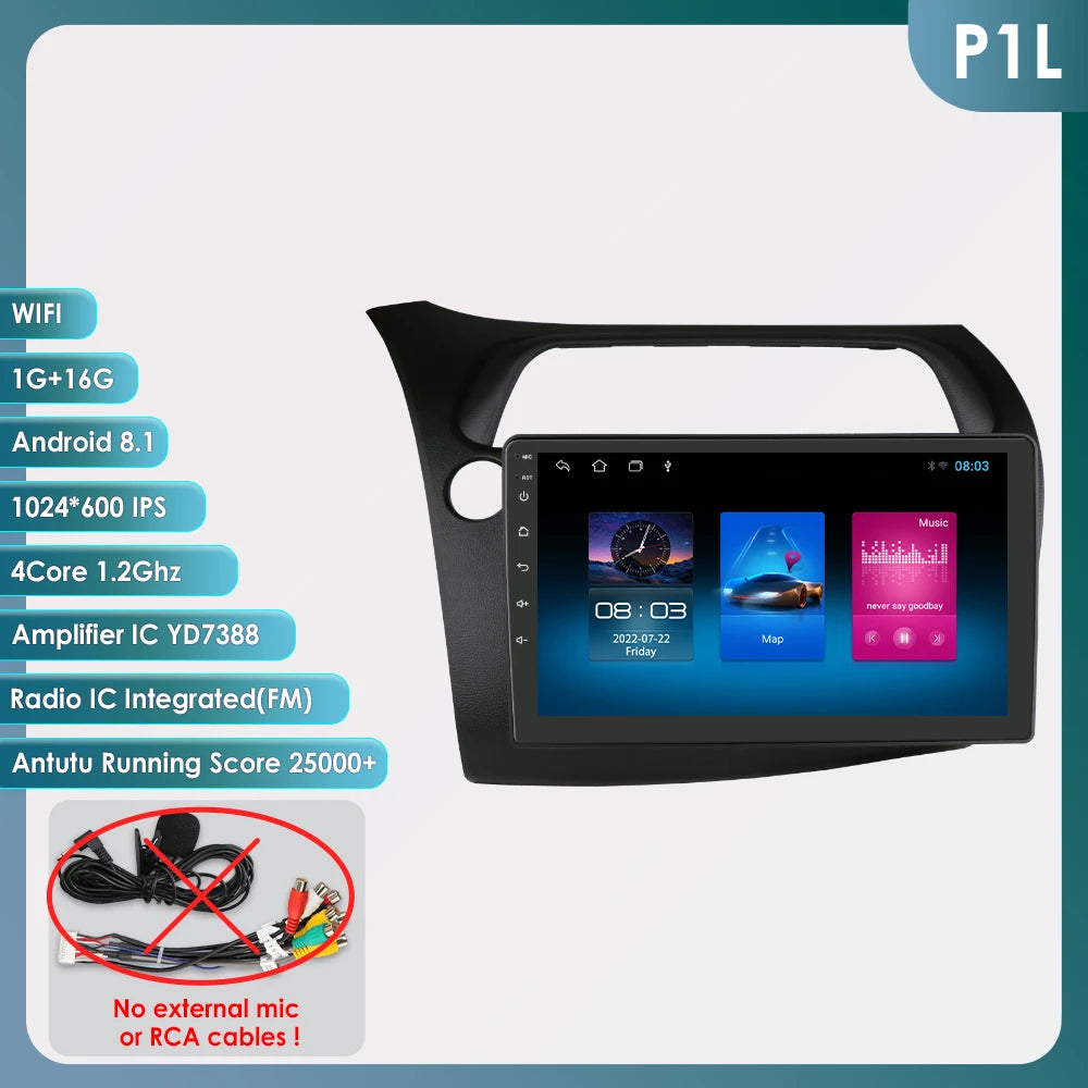 CarPlay Autoradio Multimedia Player für Honda Civic Hatchback