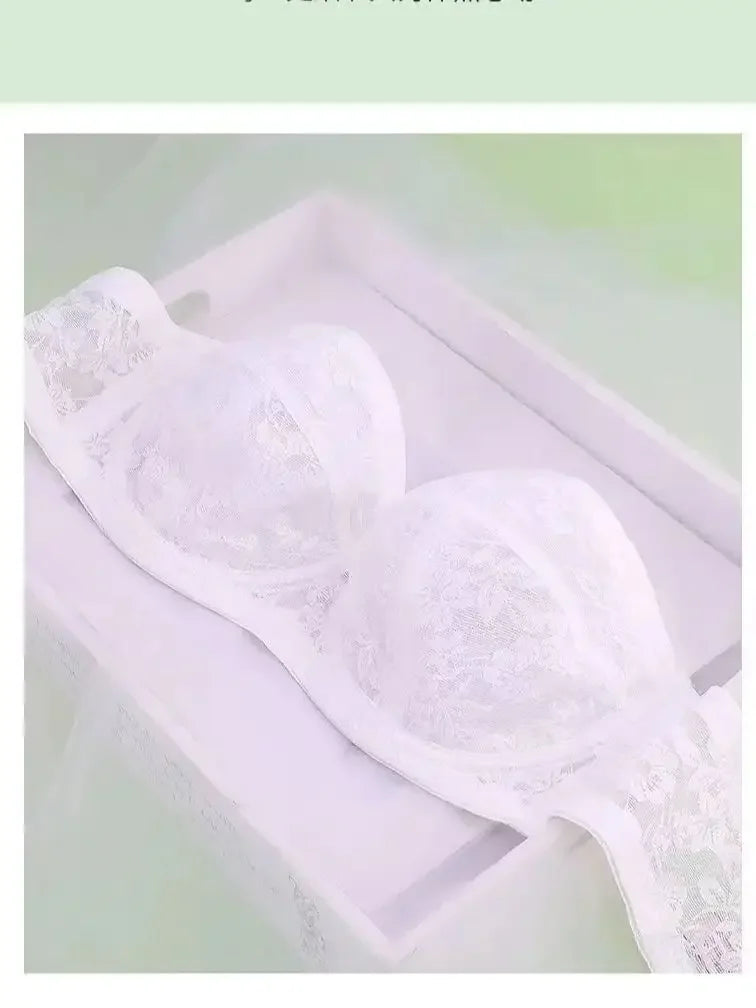 Lenjerie intimă pentru femei, fără bretele, ultra subțire, transparent, brodat, floral, sutien elegant, invizibil, bralette, lenjerie intimă pentru femei