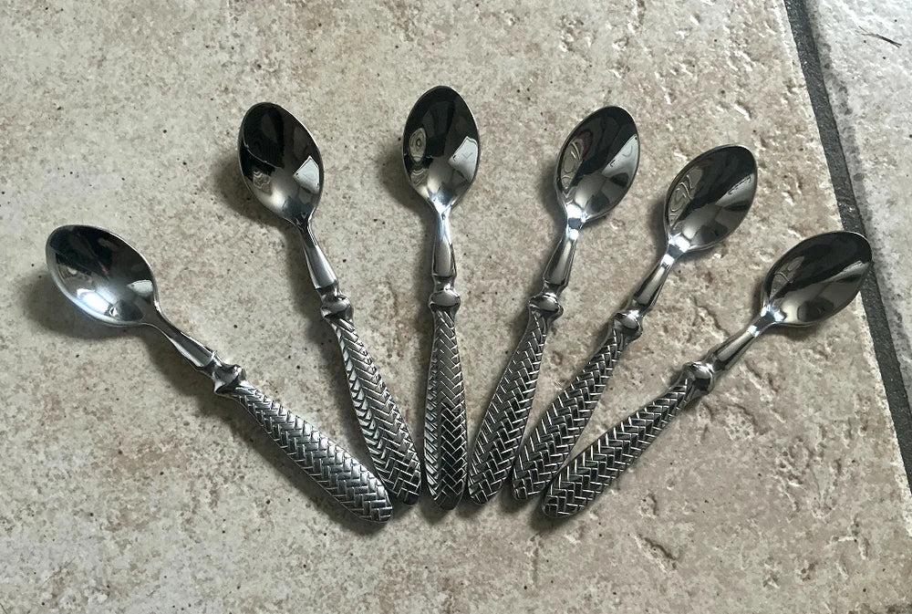 LUCF Royal Luxury 2025 - Gewebtes Muster Griff Spiegel Edelstahl Geschirr - Elegantes Besteck Delikates Tafelgeschirr Küche Hotel