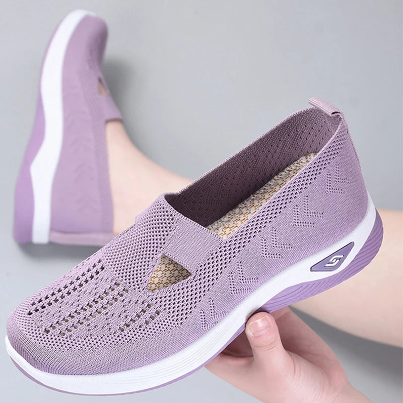 Women Wedges Sneakers High Quality Shoes Slip On Flats Men Loafers Breathable Mesh Running Sneakers Ladies Sport Shoes