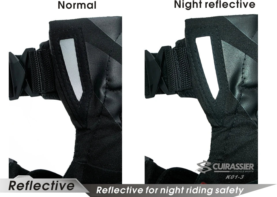 Cuirassier Protective Motorbike Kneepad Motocross Motorcycle Knee Pads MX Protector Night Reflective Racing Guards Protection