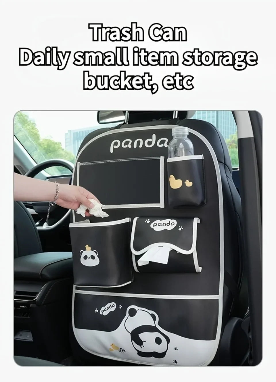 Organizator auto 2025: Geantă de depozitare pentru spătarul scaunului auto, pernă anti-șoc pentru copii - Organizator suspendat pentru spătarul scaunului cu desene animate, impermeabil, durabil, colecție de depozitare auto