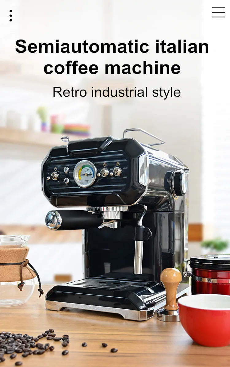 Semi-Automatic Coffee Machine Household Small Italian Concentration High Pressure Extraction Foaming Steam All-In-One Machine