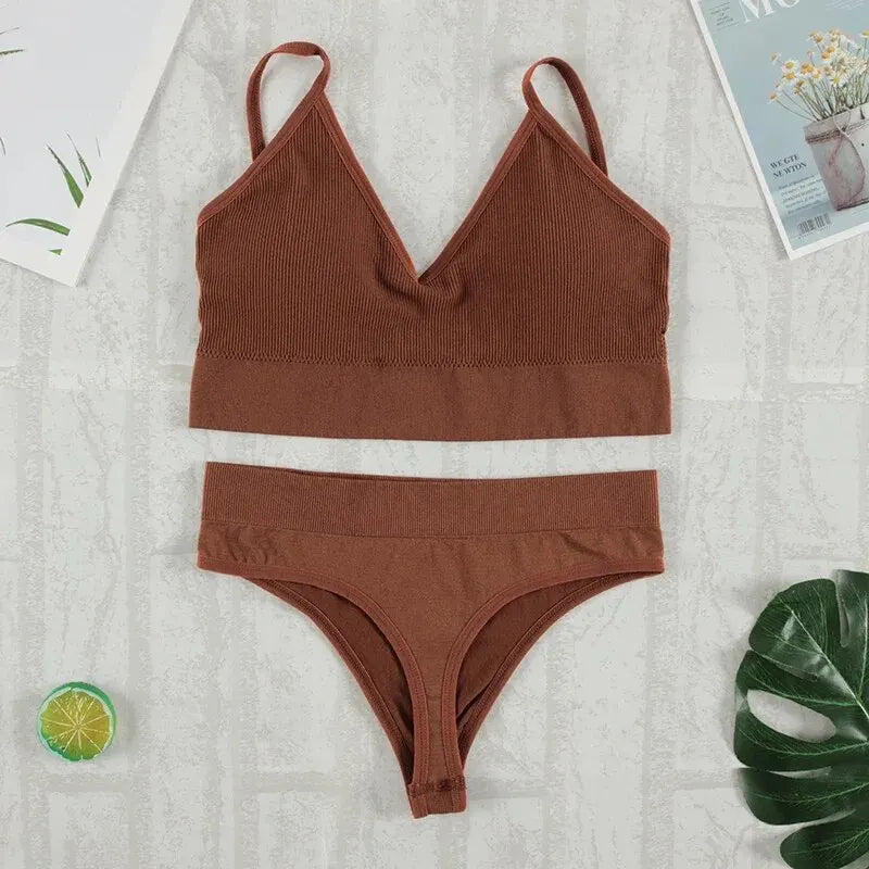 Zhejiang Bralette Gepolstert Nahtlos - 2er Set S M Polyester