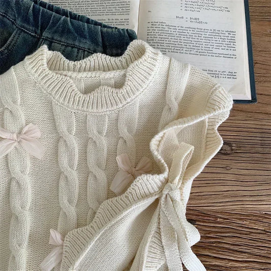 Koreanische Kinder Strickweste - Dicke Weiche Wolle Gr 1-3y